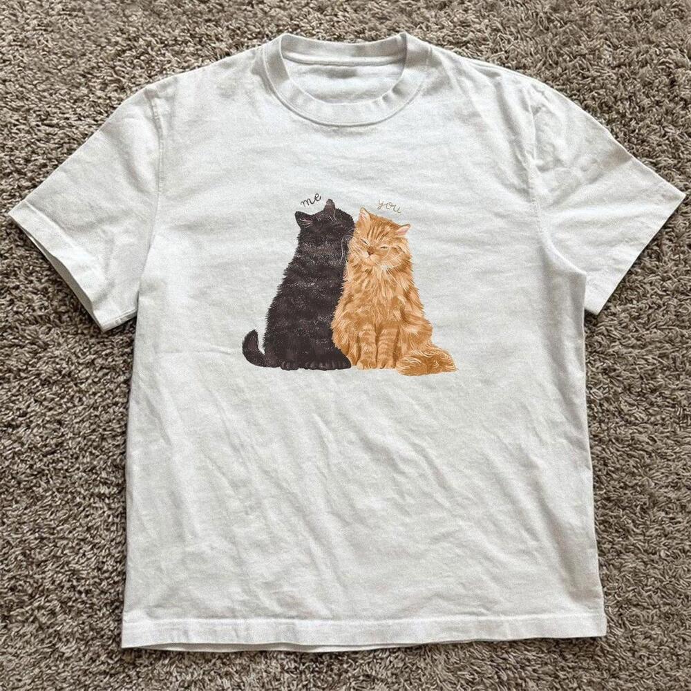 Valentine Cat Lover You And Me Tee